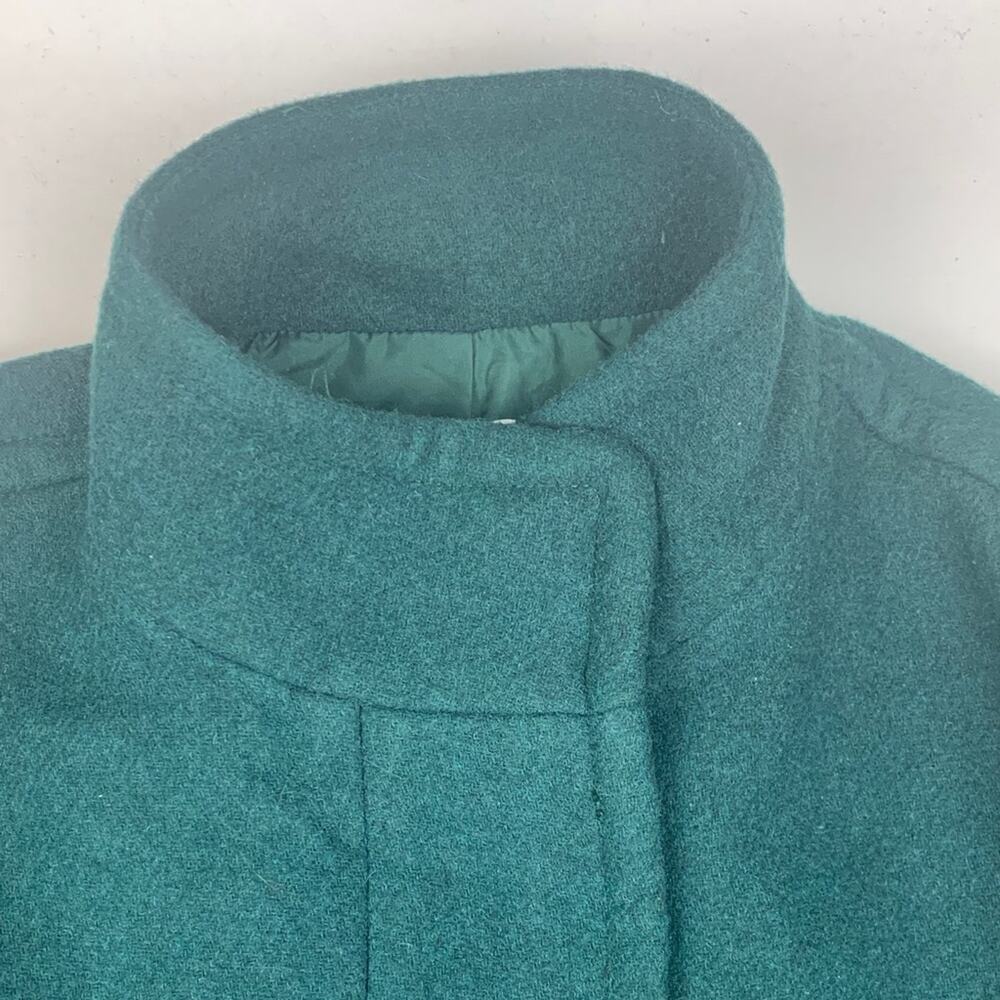J crew size 6 small cocoon wool dark green Wool Blend Coat peacoat jacket - Picture 6 of 13